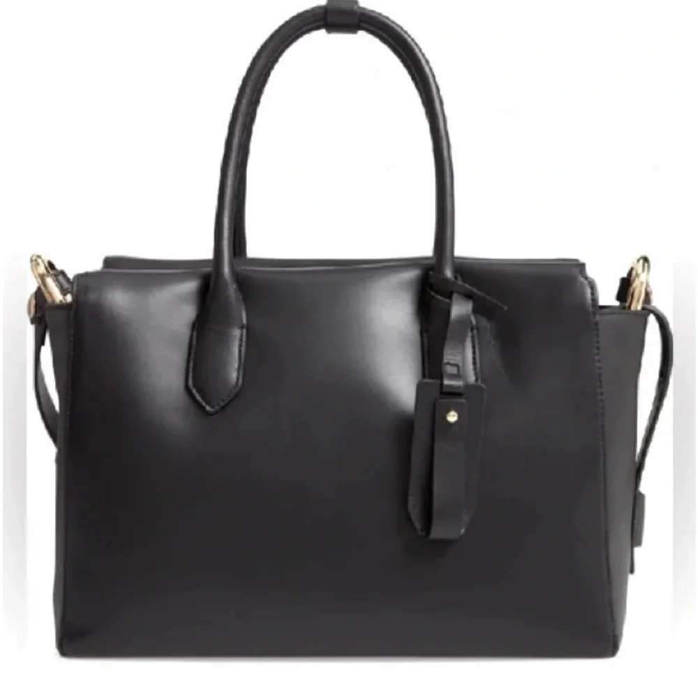J. Crew The Harper Satchel in Black Leather